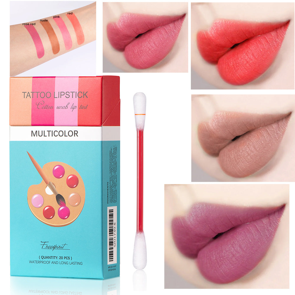 20Pcs Portable Liquid Lipstick Cotton Swab Set