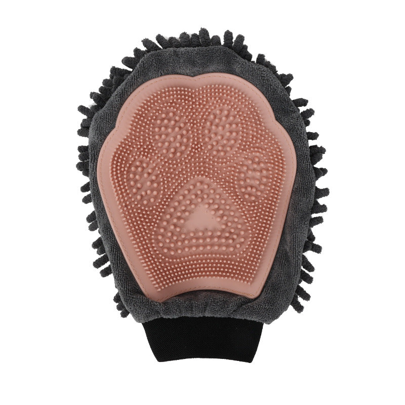 2-in-1 Pet Bathing Grooming Glove Brush