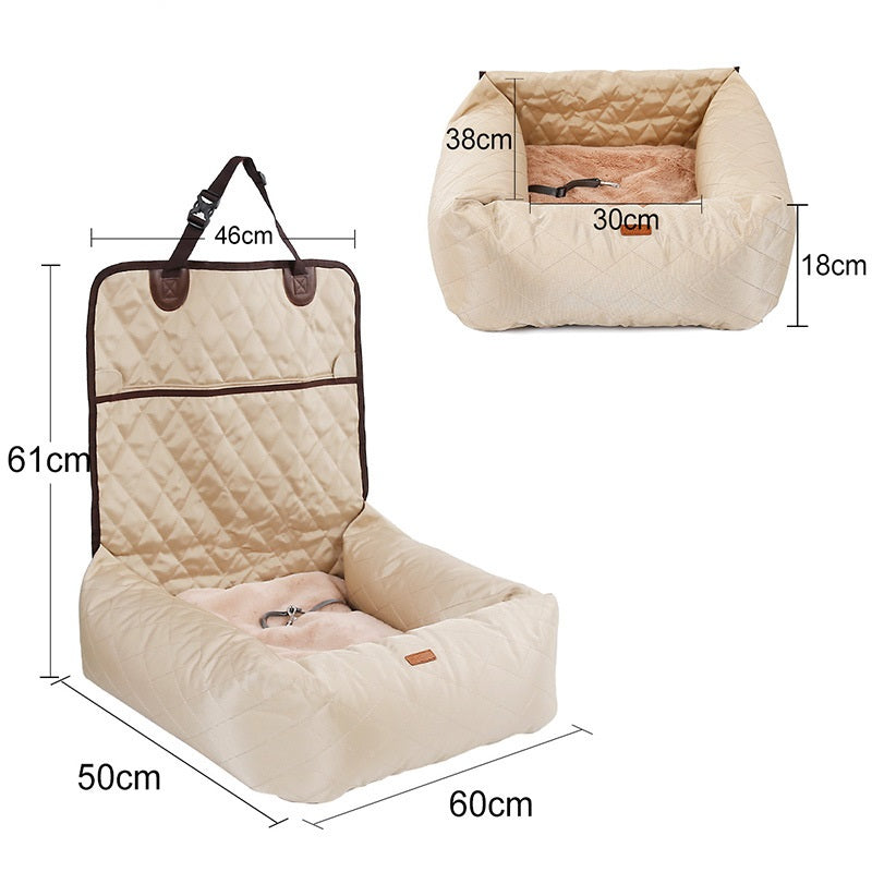 2-in-1 Pet Car Seat Pad & Dog Bed