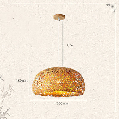 Japanese Bamboo Woven Hanging Chandelier