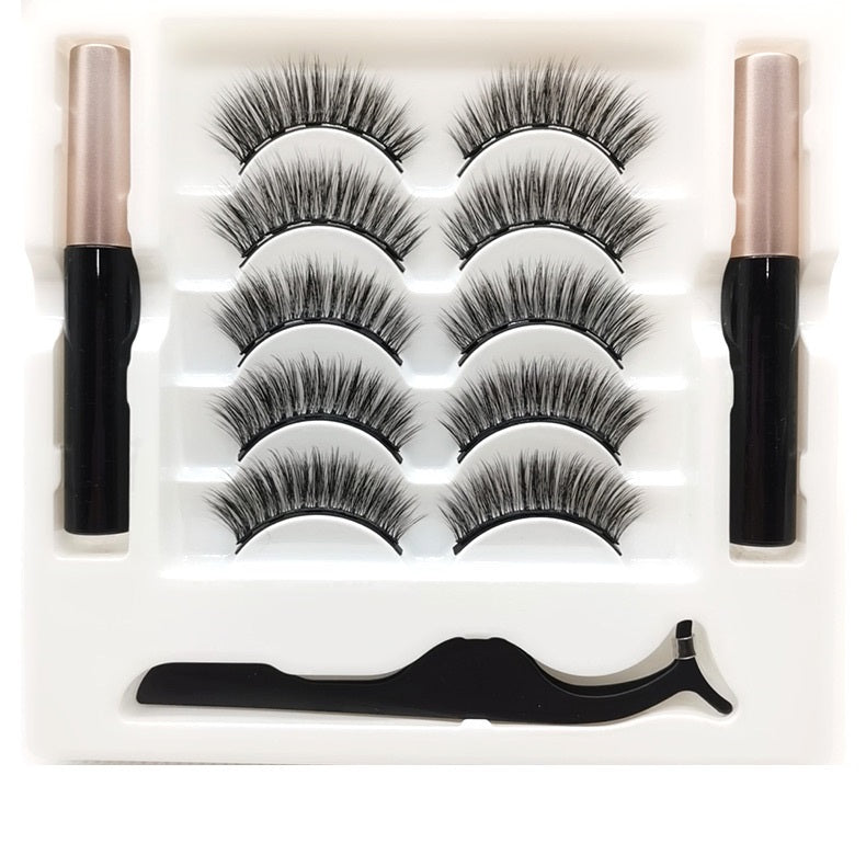 Magnetic Eyelashes with Eyeliner Set Reusable Mink Lashes