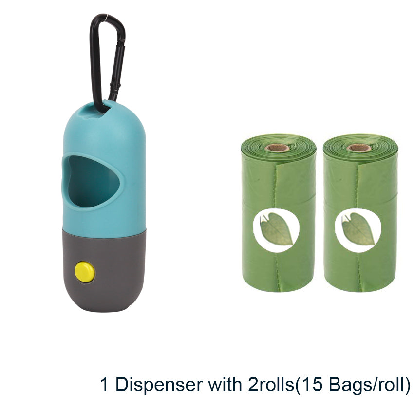 LED Pet Waste Bag Dispenser Portable Dog Poop Bag Holder