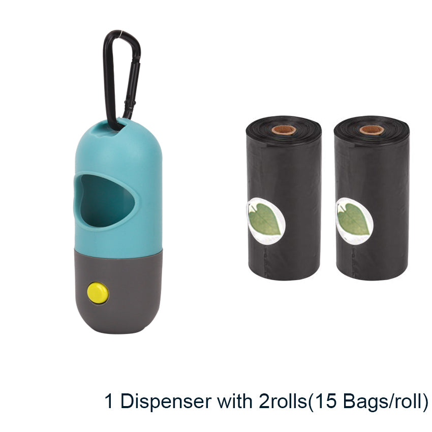 LED Pet Waste Bag Dispenser Portable Dog Poop Bag Holder