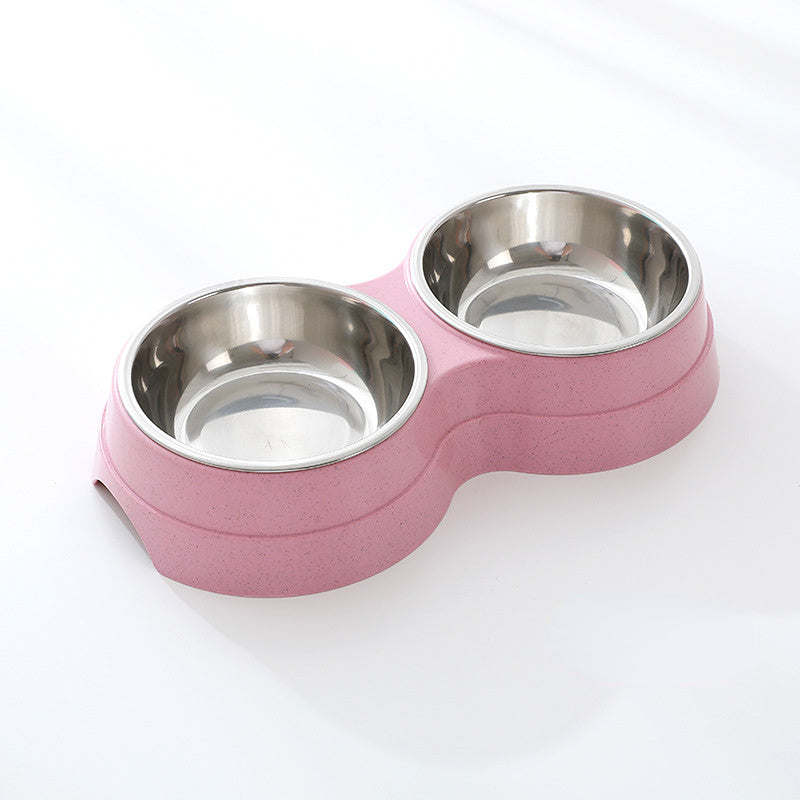 Double Stainless Steel Pet Food & Water Bowl