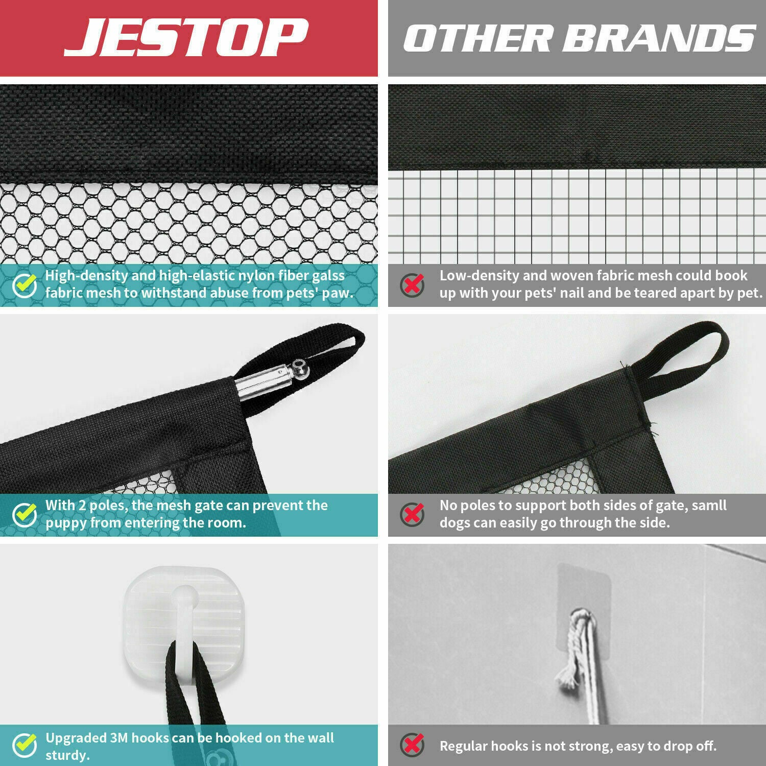 Portable Pet Safety Mesh Gate Fence
