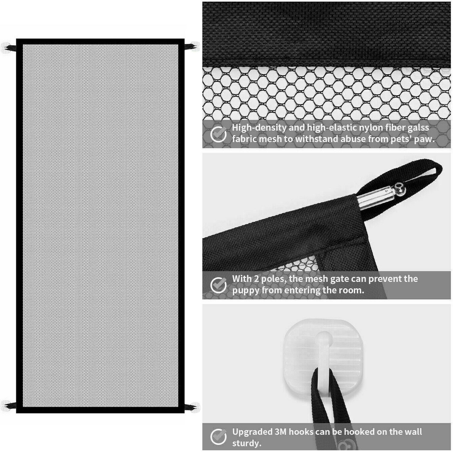 Portable Pet Safety Mesh Gate Fence