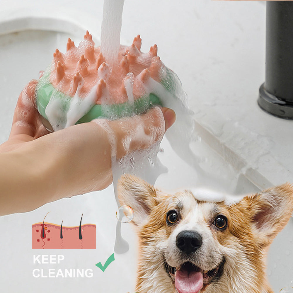 2-in-1 Pet Bathing & Grooming Massage Brush