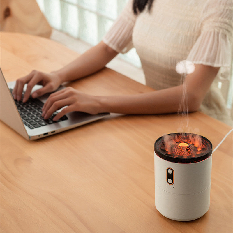 LED Volcanic Flame Essential Oil Humidifier