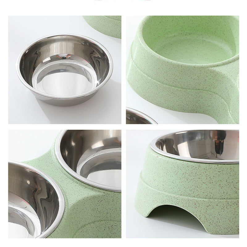 Double Stainless Steel Pet Food & Water Bowl