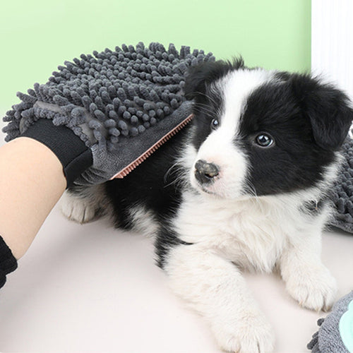 2-in-1 Pet Bathing Grooming Glove Brush