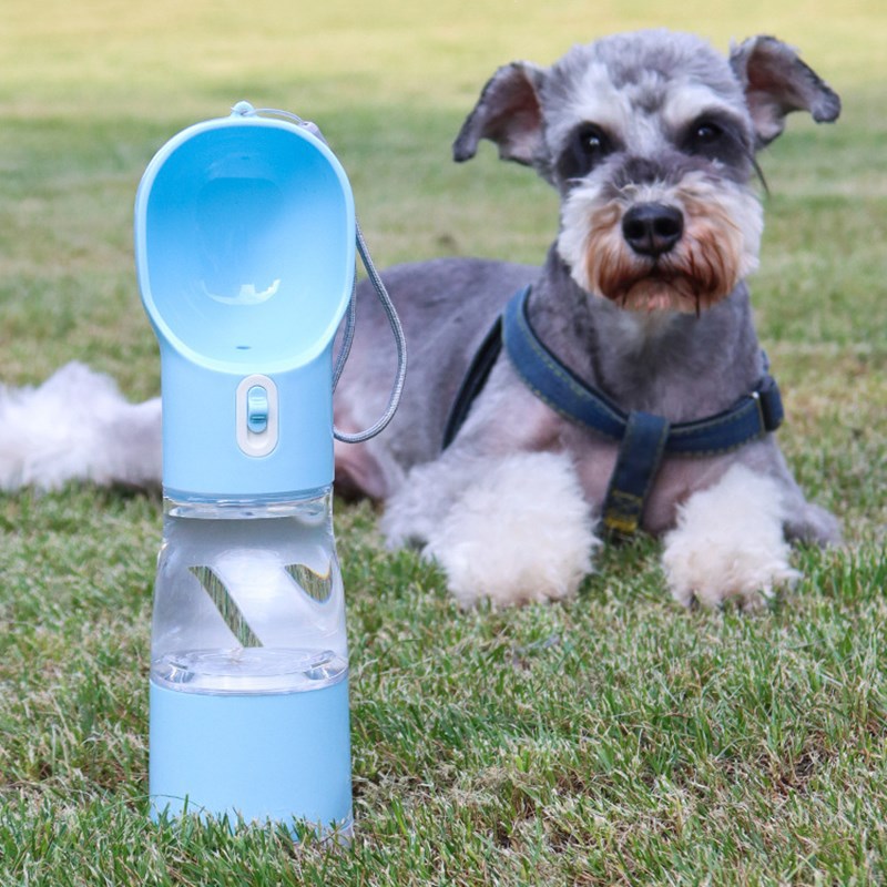 Portable Dog Water Bottle with Waste Bag Holder