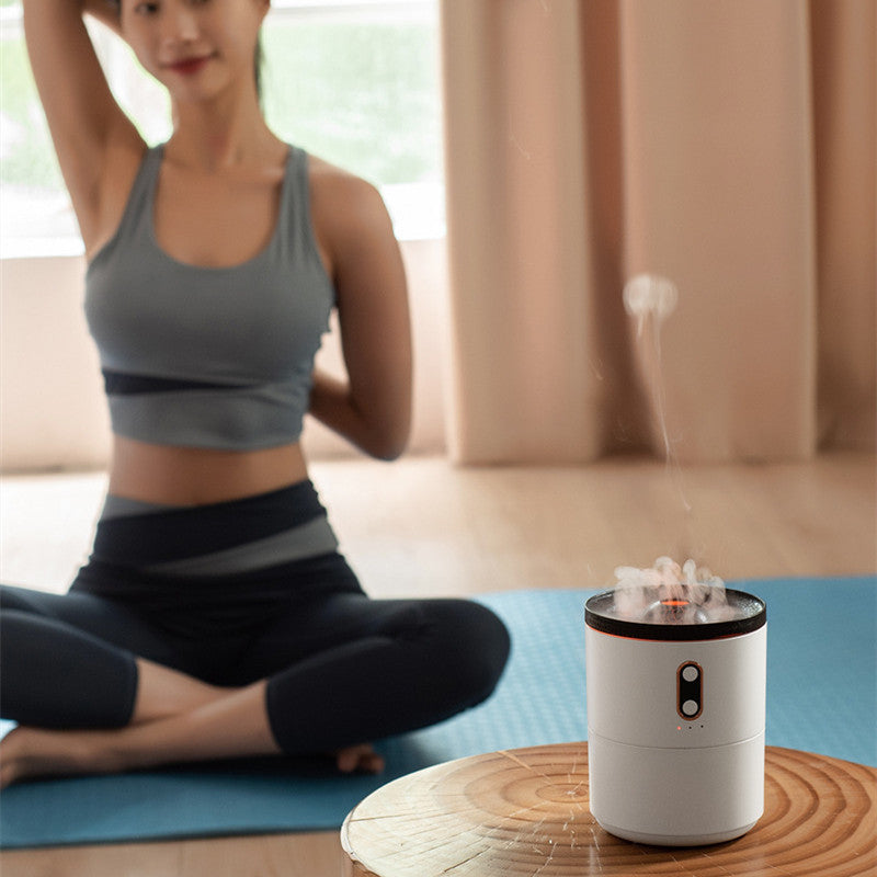LED Volcanic Flame Essential Oil Humidifier