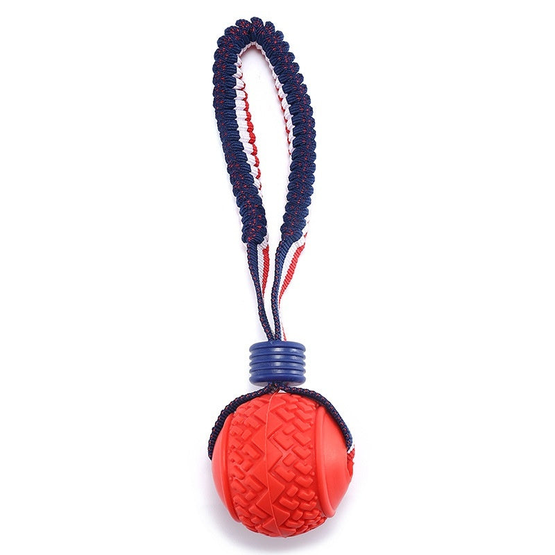 Interactive Dog Chew Ball Toy with Rope
