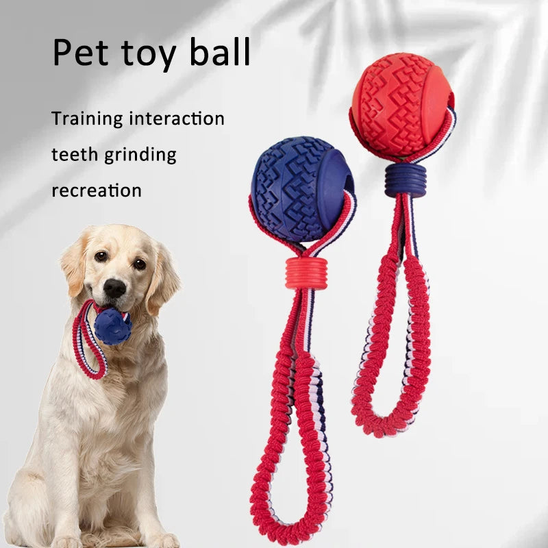 Interactive Dog Chew Ball Toy with Rope