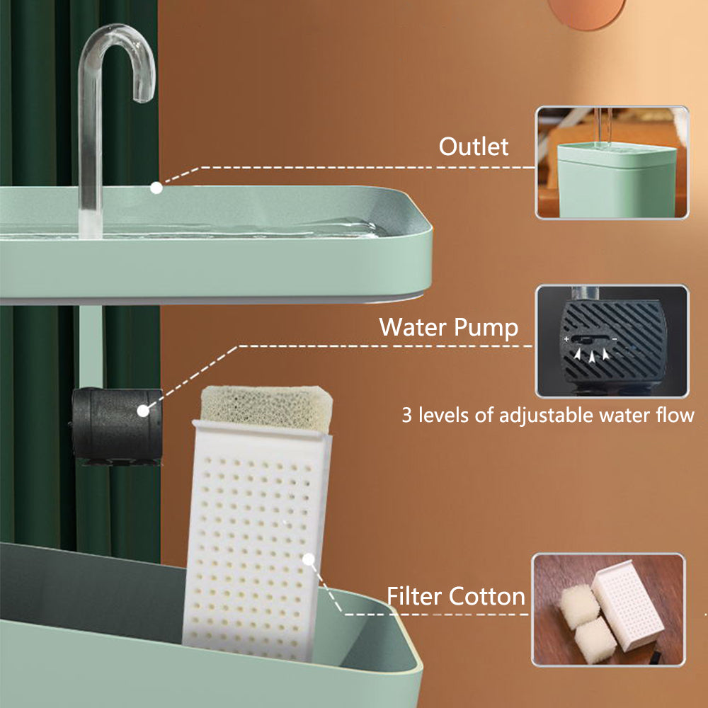 Automatic Cat Water Fountain USB Filter Dispenser