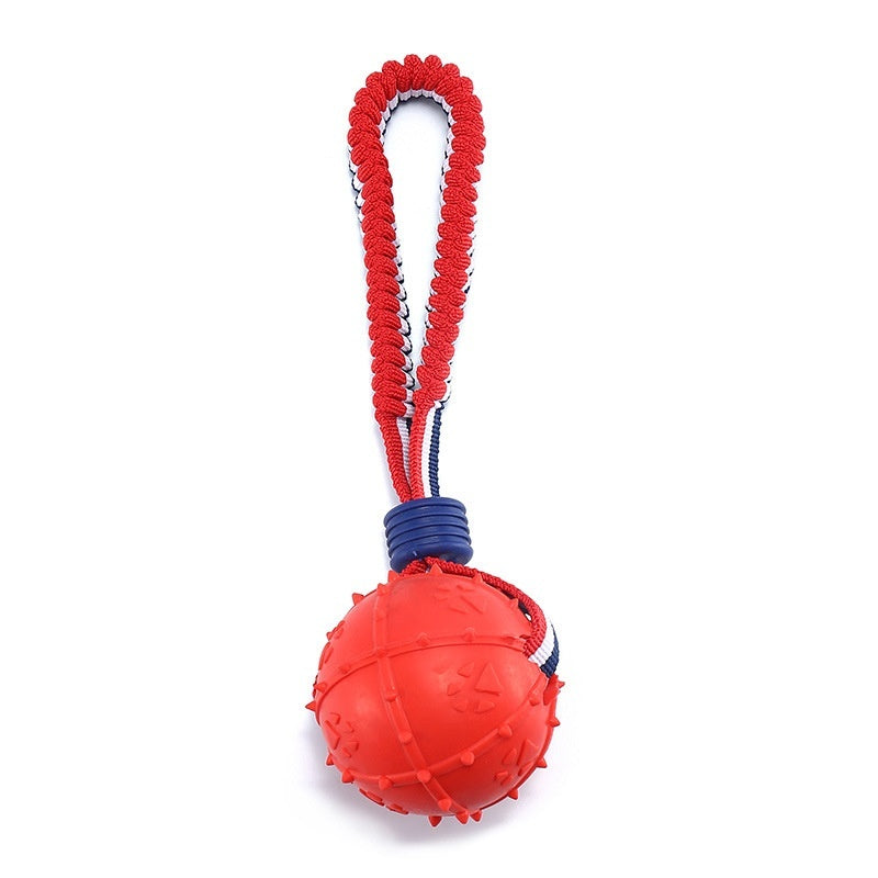 Interactive Dog Chew Ball Toy with Rope