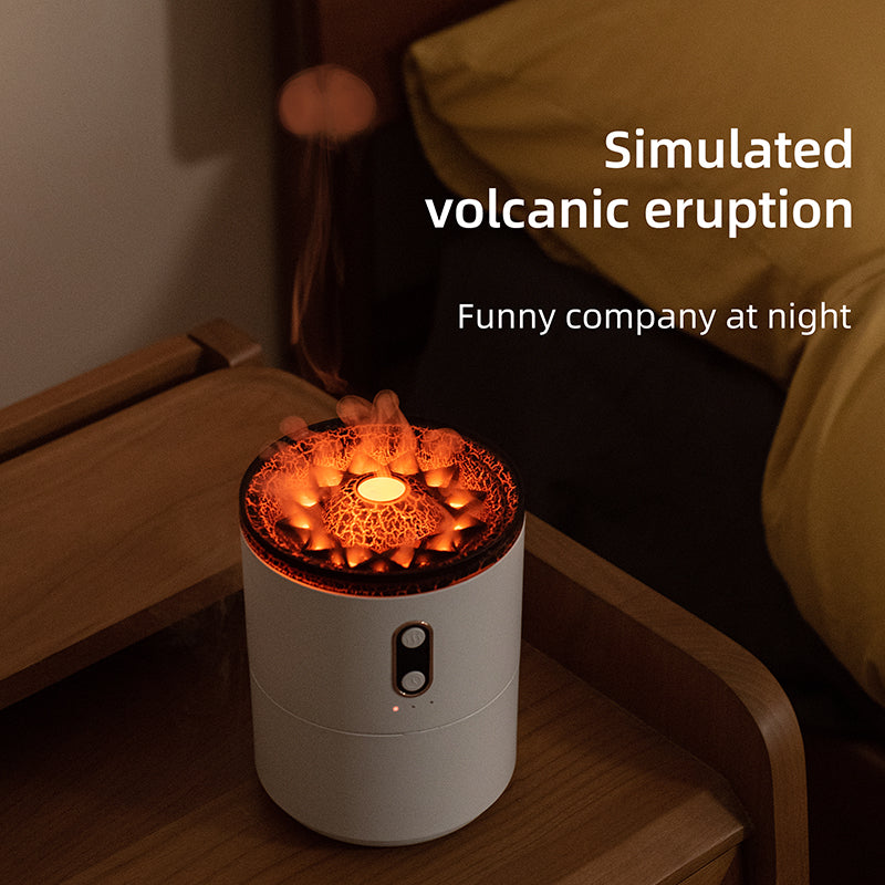 LED Volcanic Flame Essential Oil Humidifier