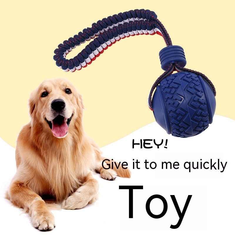 Interactive Dog Chew Ball Toy with Rope