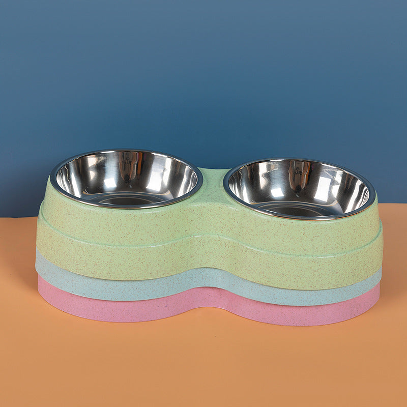 Double Stainless Steel Pet Food & Water Bowl