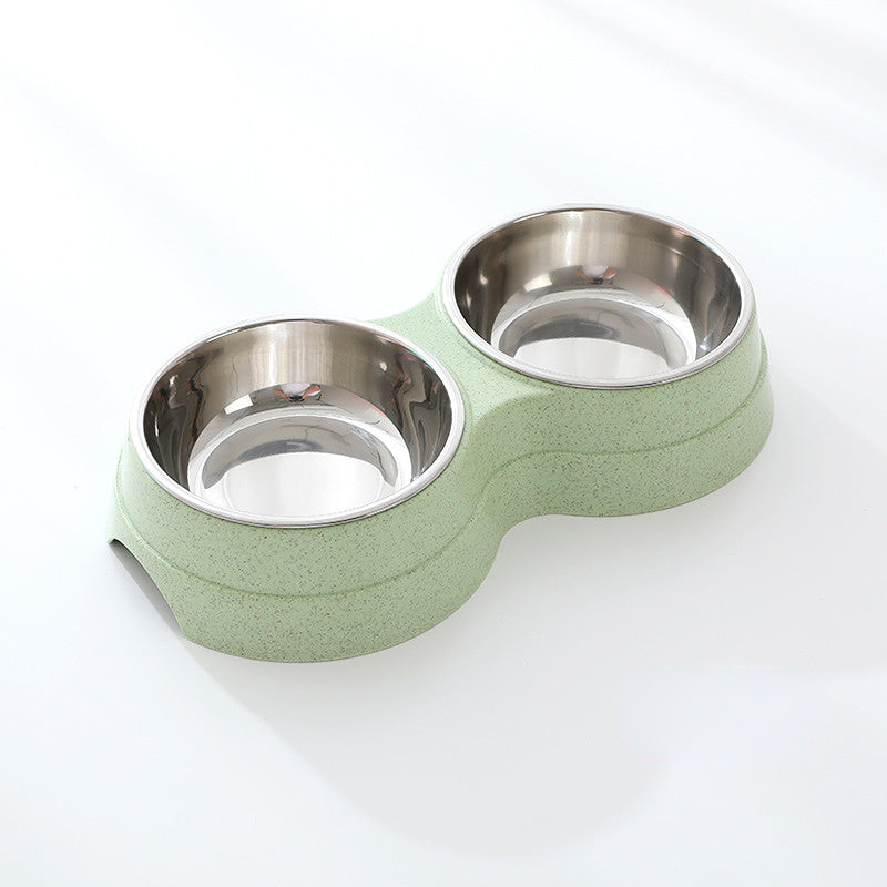 Double Stainless Steel Pet Food & Water Bowl