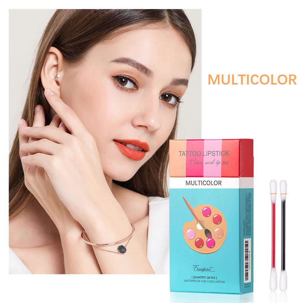 20Pcs Portable Liquid Lipstick Cotton Swab Set