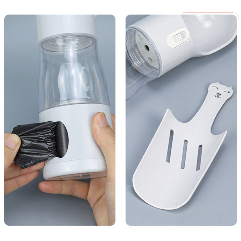 Portable Dog Water Bottle with Waste Bag Holder