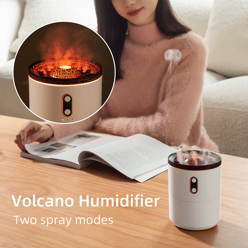 LED Volcanic Flame Essential Oil Humidifier