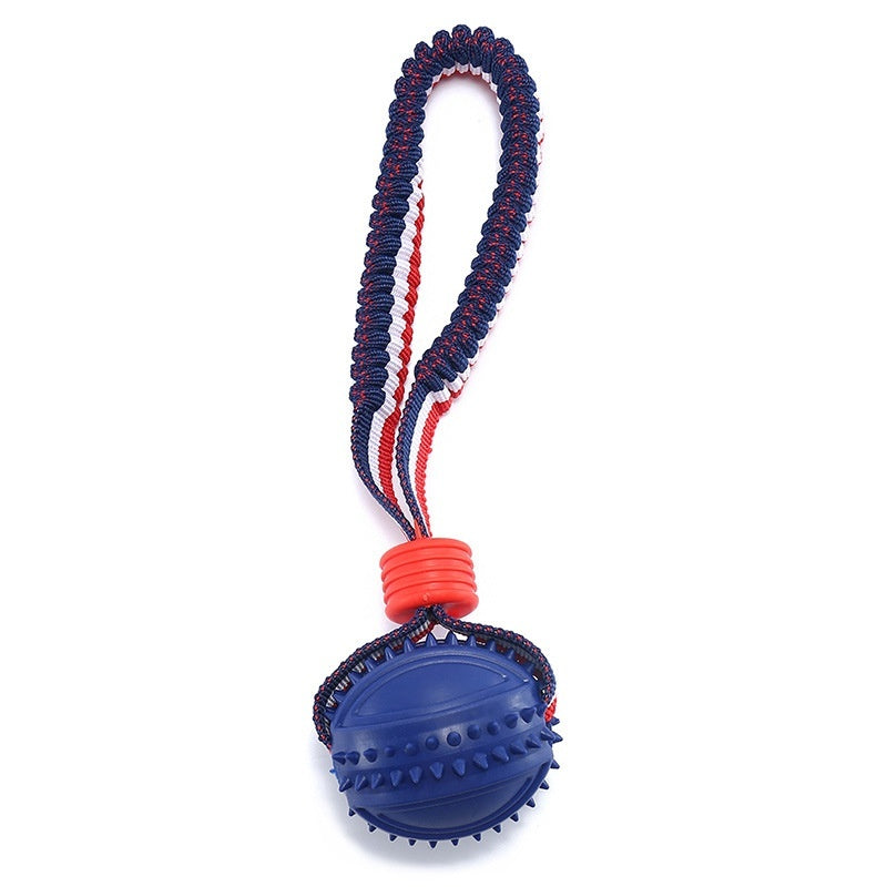 Interactive Dog Chew Ball Toy with Rope