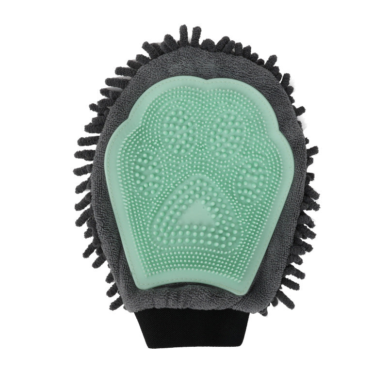 2-in-1 Pet Bathing Grooming Glove Brush