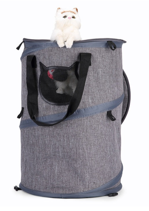 Foldable Pet Carrier Bag with Tunnel Bed