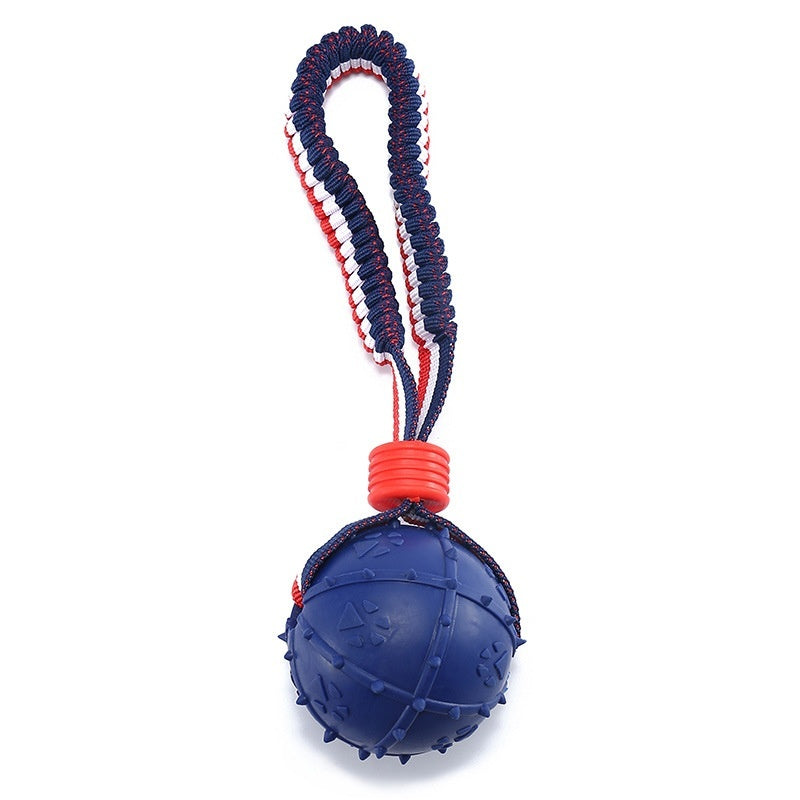 Interactive Dog Chew Ball Toy with Rope