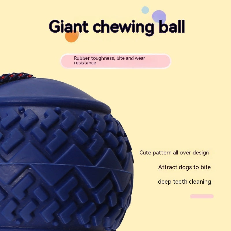 Interactive Dog Chew Ball Toy with Rope