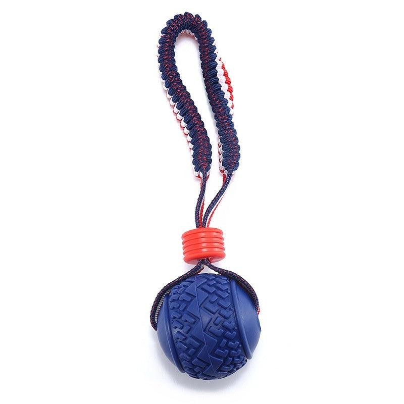 Interactive Dog Chew Ball Toy with Rope