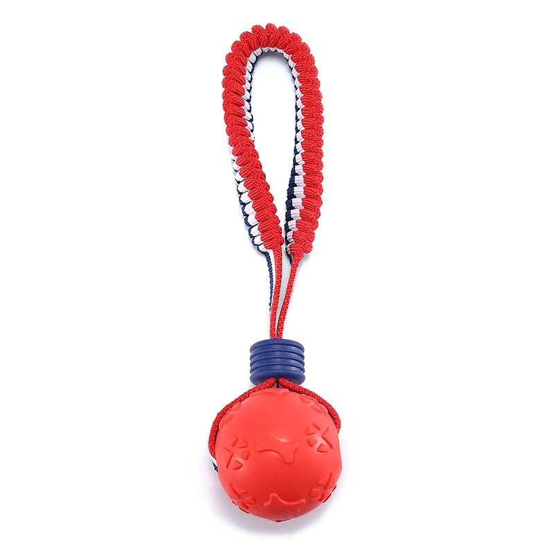 Interactive Dog Chew Ball Toy with Rope