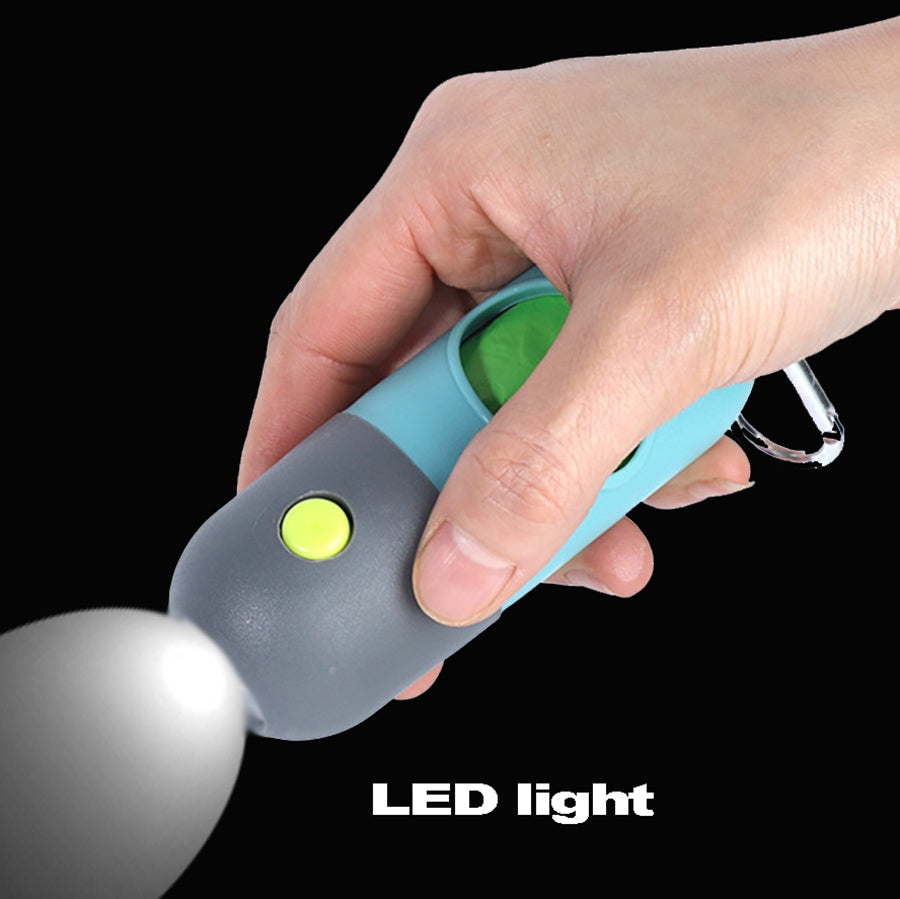 LED Pet Waste Bag Dispenser Portable Dog Poop Bag Holder