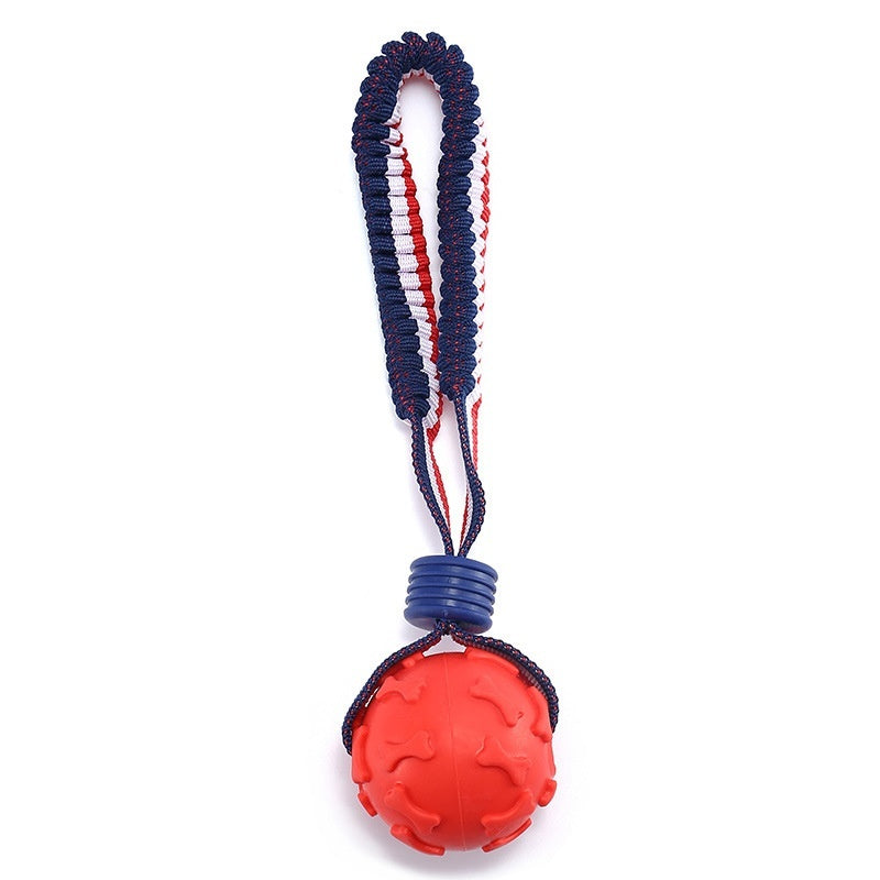 Interactive Dog Chew Ball Toy with Rope