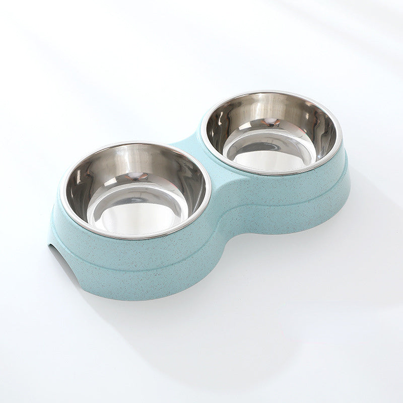 Double Stainless Steel Pet Food & Water Bowl