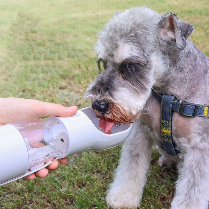 Portable Dog Water Bottle with Waste Bag Holder